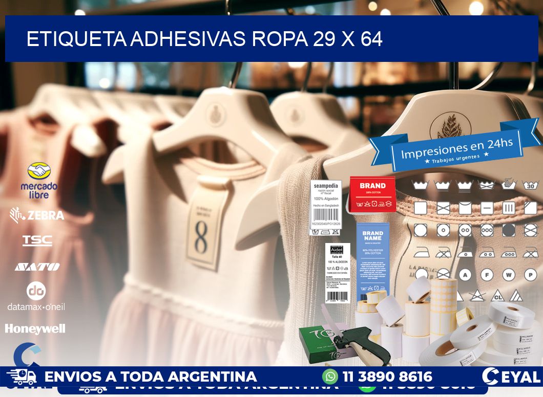 ETIQUETA ADHESIVAS ROPA 29 x 64