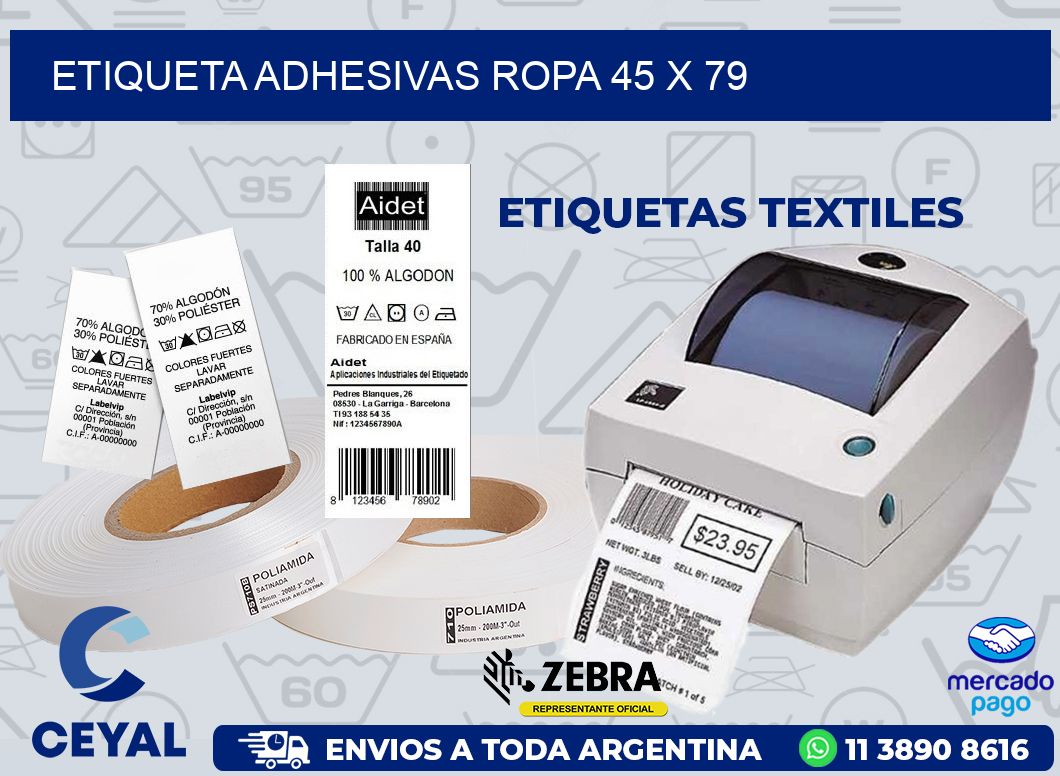 ETIQUETA ADHESIVAS ROPA 45 x 79