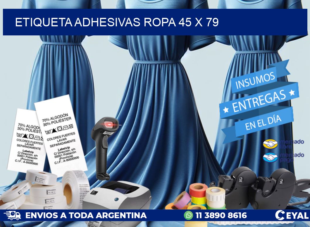 ETIQUETA ADHESIVAS ROPA 45 x 79