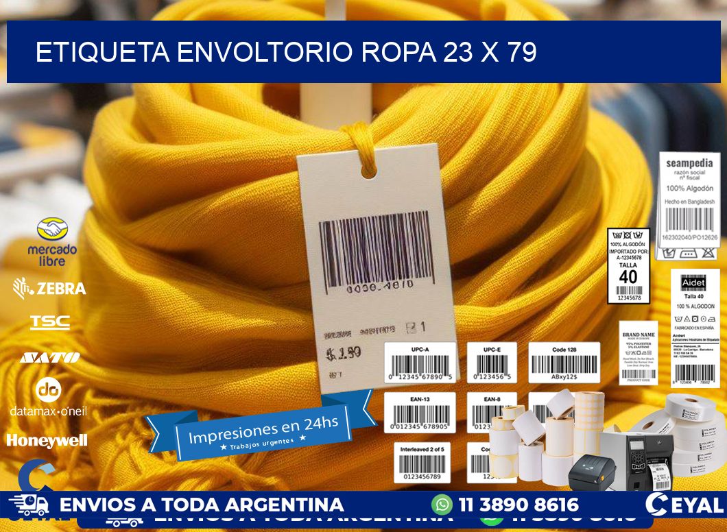ETIQUETA ENVOLTORIO ROPA 23 x 79