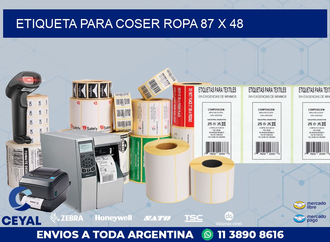ETIQUETA PARA COSER ROPA 87 x 48