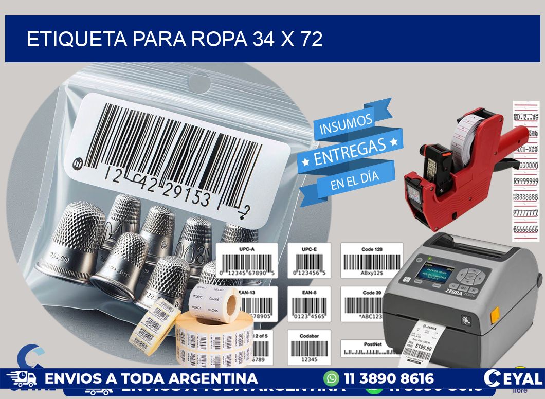 ETIQUETA PARA ROPA 34 x 72