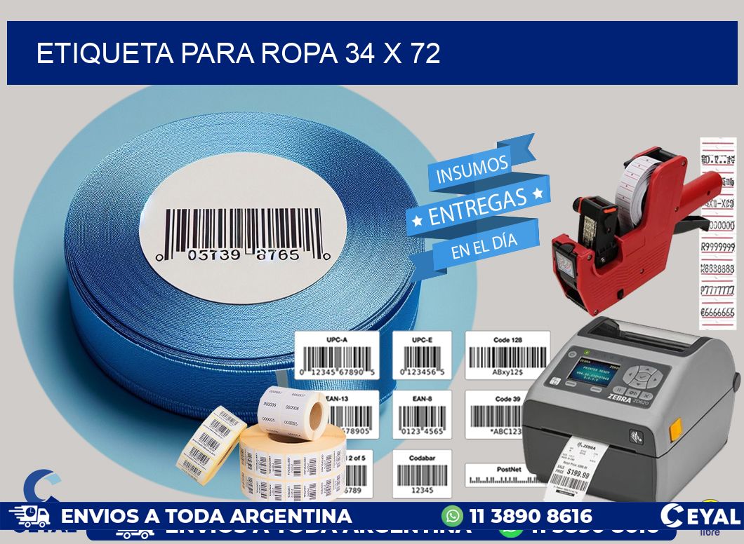 ETIQUETA PARA ROPA 34 x 72