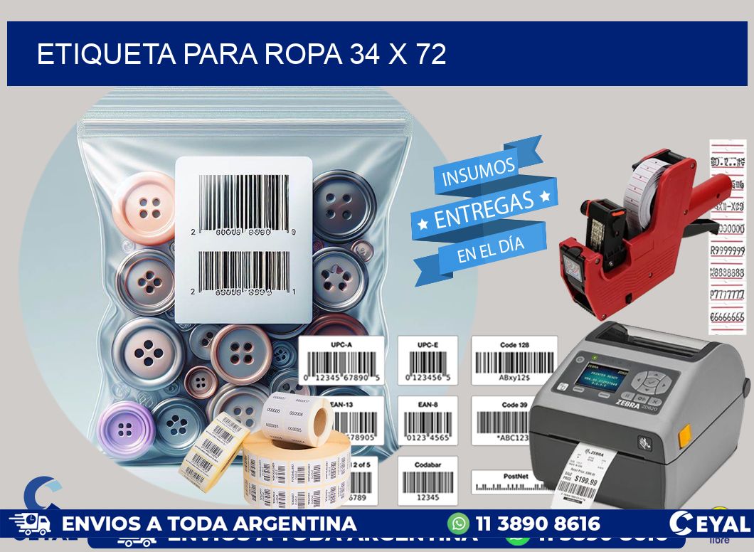 ETIQUETA PARA ROPA 34 x 72