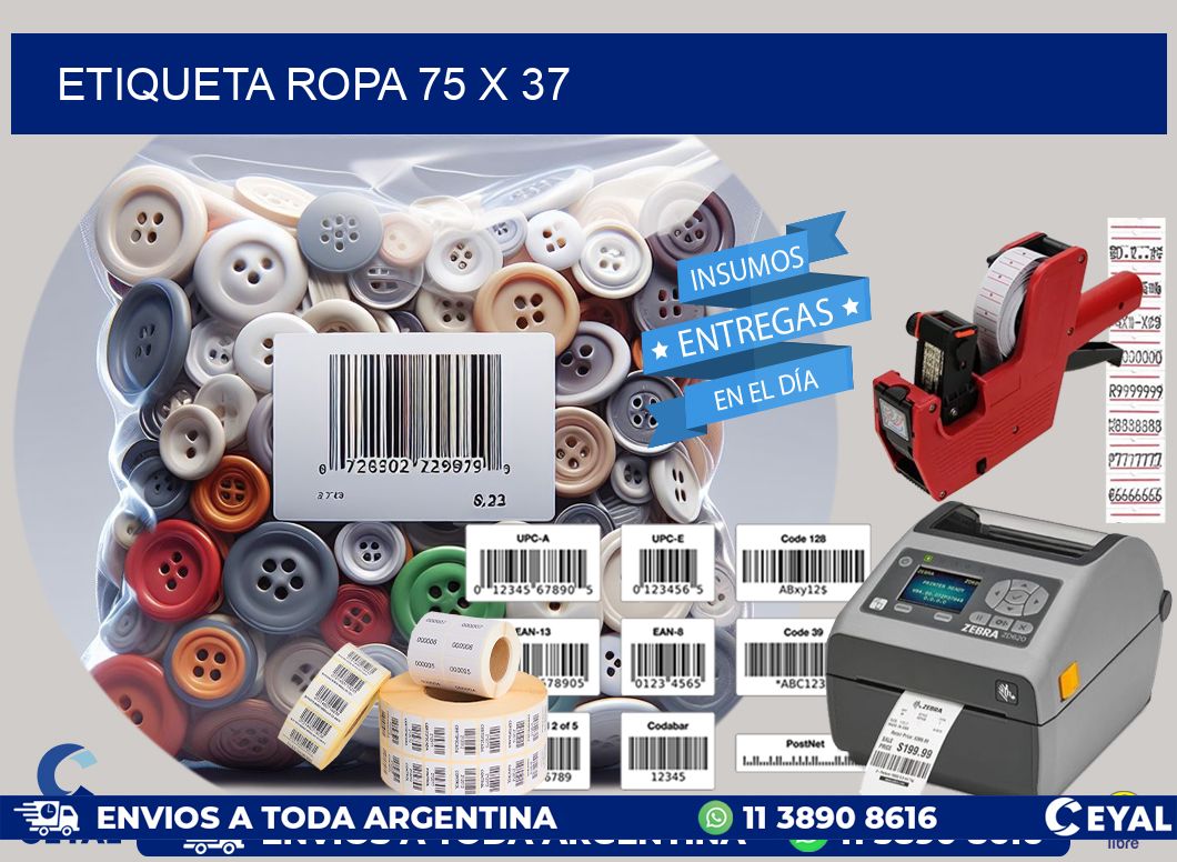 ETIQUETA ROPA 75 x 37