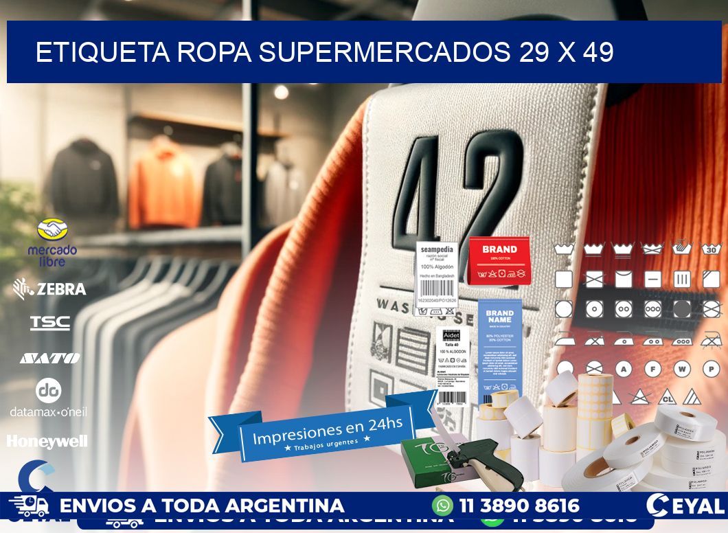 ETIQUETA ROPA SUPERMERCADOS 29 x 49