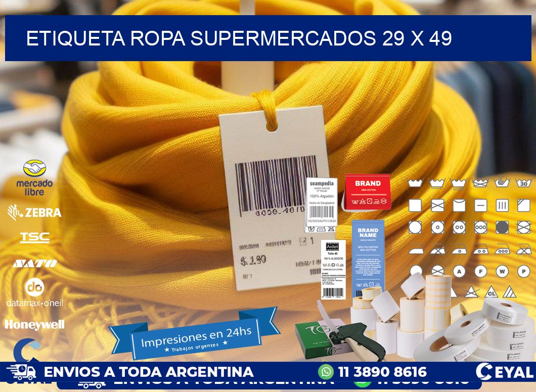 ETIQUETA ROPA SUPERMERCADOS 29 x 49