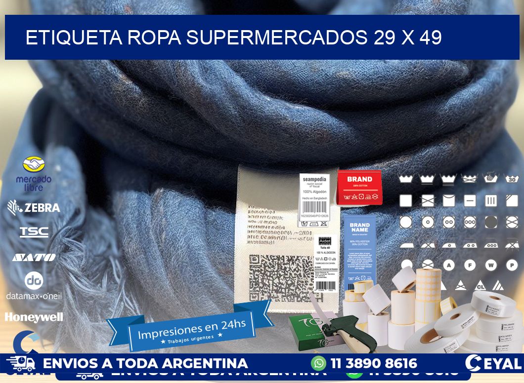 ETIQUETA ROPA SUPERMERCADOS 29 x 49