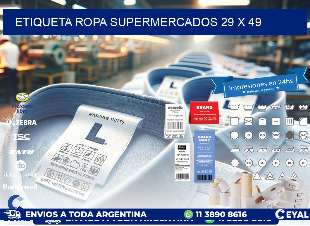 ETIQUETA ROPA SUPERMERCADOS 29 x 49