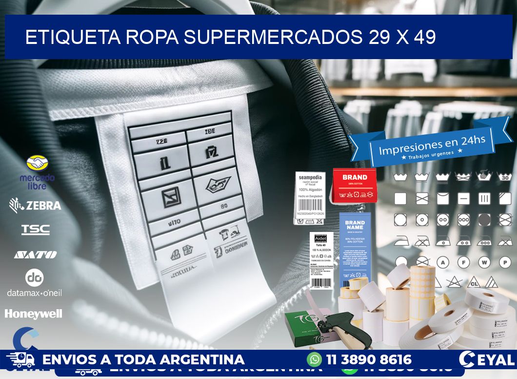 ETIQUETA ROPA SUPERMERCADOS 29 x 49