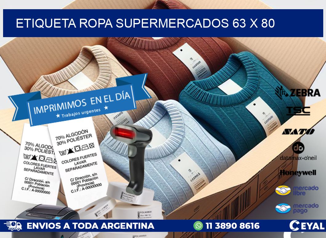 ETIQUETA ROPA SUPERMERCADOS 63 x 80