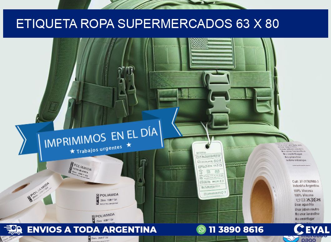 ETIQUETA ROPA SUPERMERCADOS 63 x 80