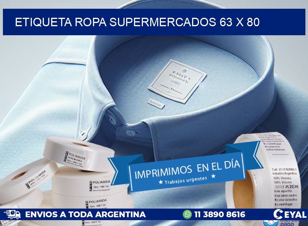 ETIQUETA ROPA SUPERMERCADOS 63 x 80