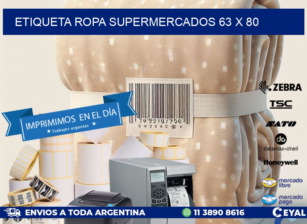 ETIQUETA ROPA SUPERMERCADOS 63 x 80