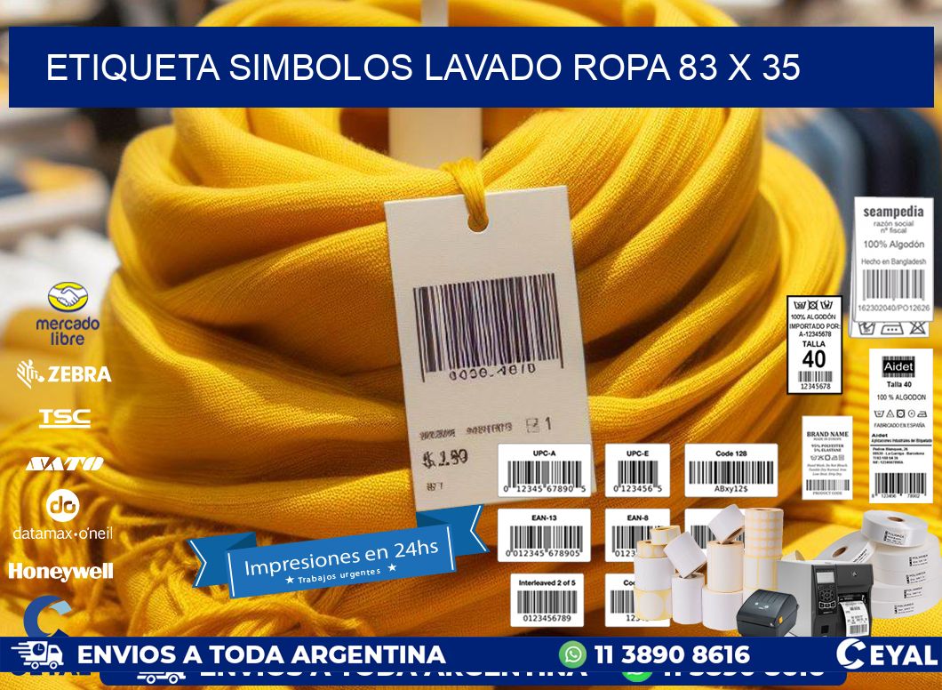 ETIQUETA SIMBOLOS LAVADO ROPA 83 x 35