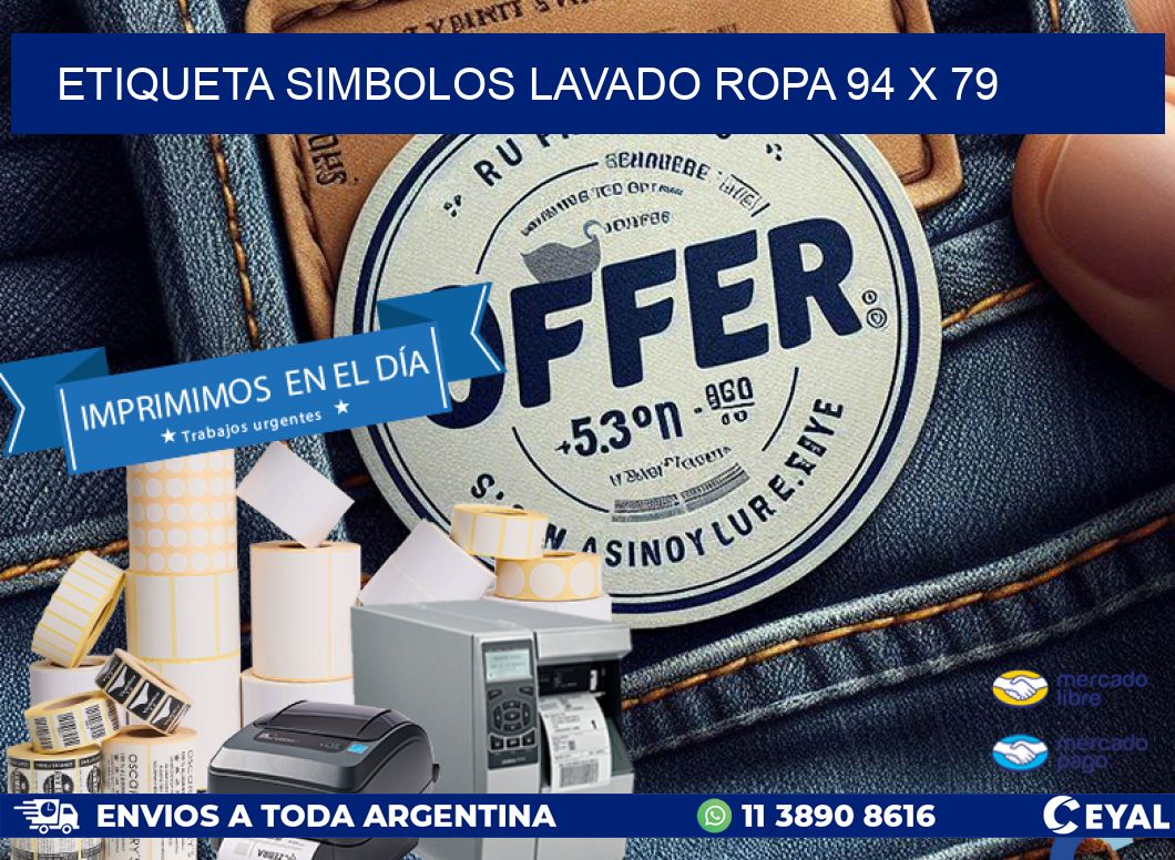 ETIQUETA SIMBOLOS LAVADO ROPA 94 x 79