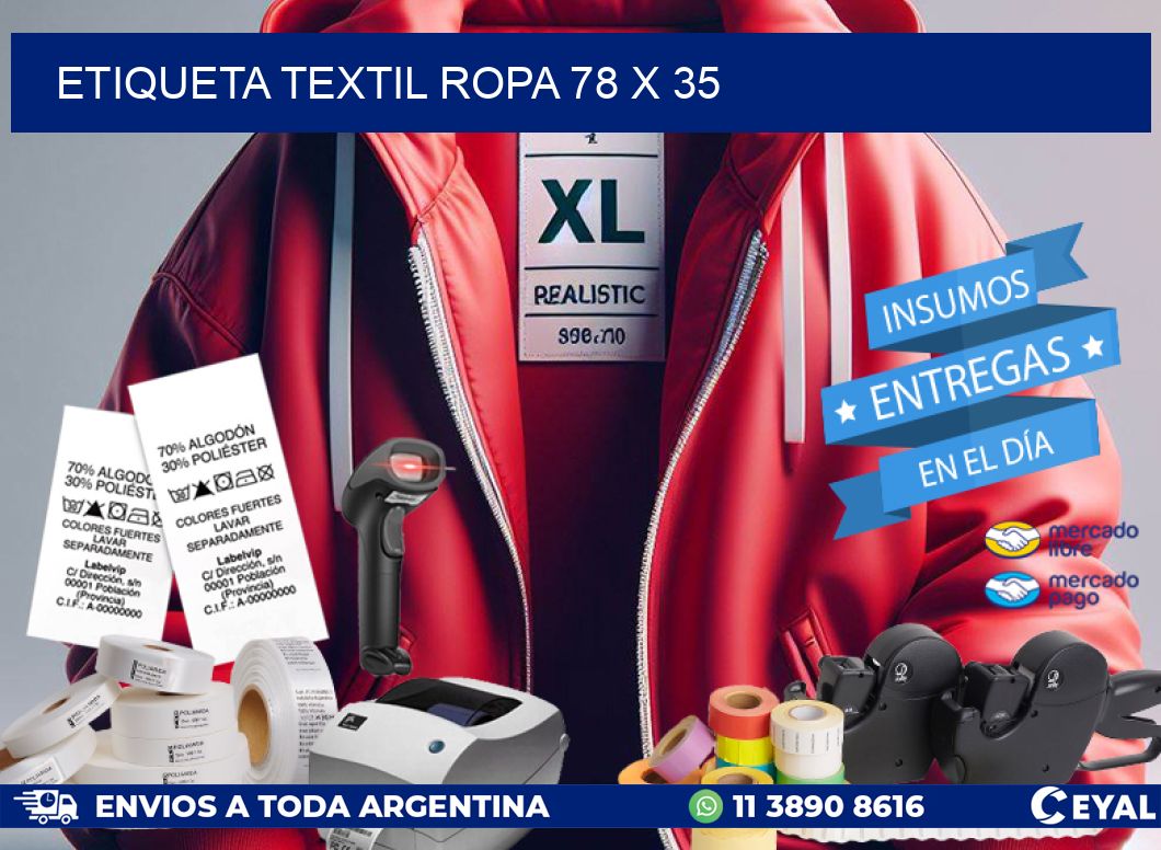 ETIQUETA TEXTIL ROPA 78 x 35
