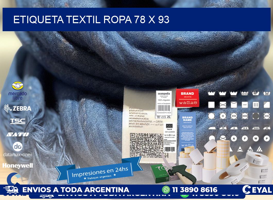 ETIQUETA TEXTIL ROPA 78 x 93