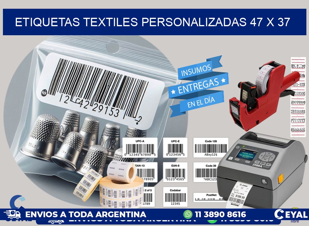 ETIQUETAS TEXTILES PERSONALIZADAS 47 x 37