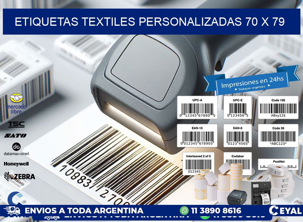 ETIQUETAS TEXTILES PERSONALIZADAS 70 x 79