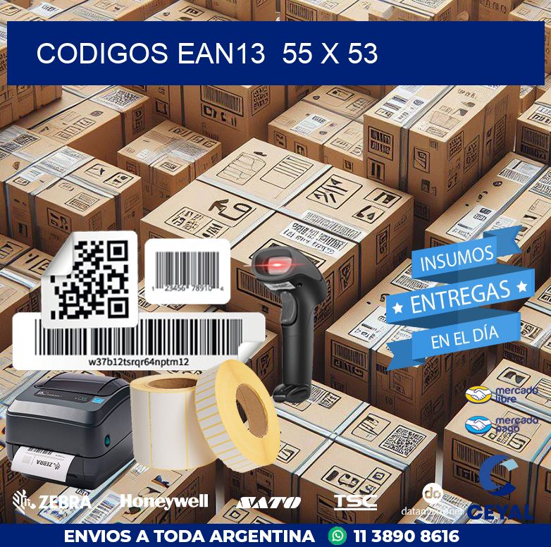 CODIGOS EAN13  55 x 53