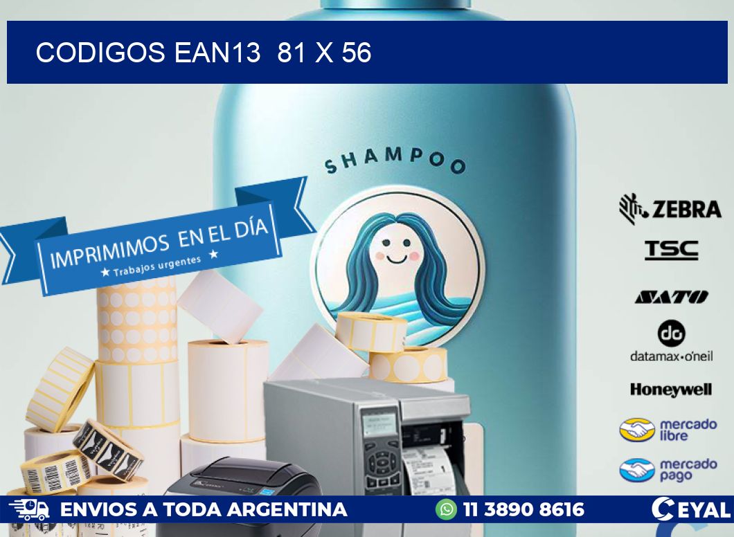 CODIGOS EAN13  81 x 56