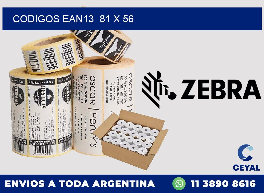 CODIGOS EAN13  81 x 56