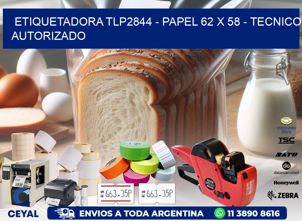 ETIQUETADORA TLP2844 - PAPEL 62 x 58 - TECNICO AUTORIZADO