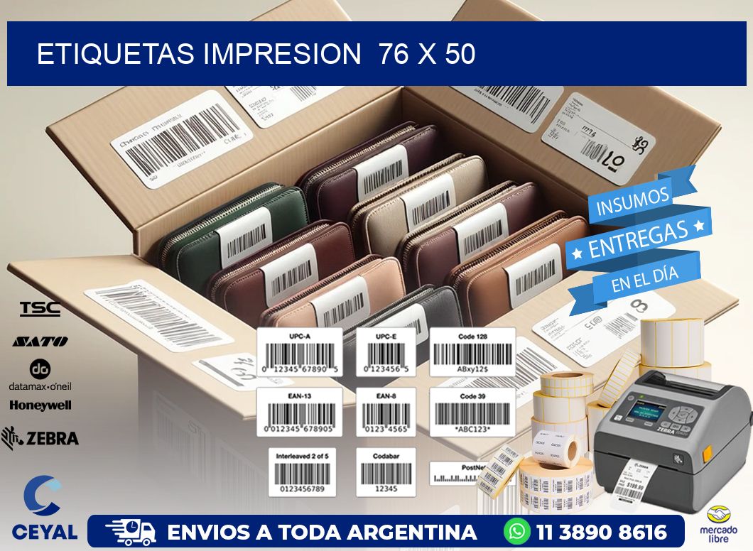 ETIQUETAS IMPRESION  76 x 50