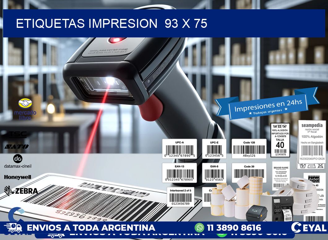 ETIQUETAS IMPRESION  93 x 75