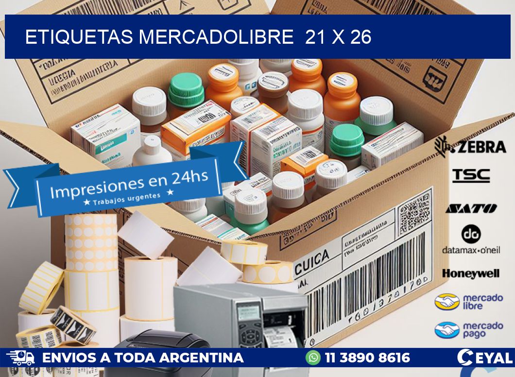 ETIQUETAS MERCADOLIBRE  21 x 26