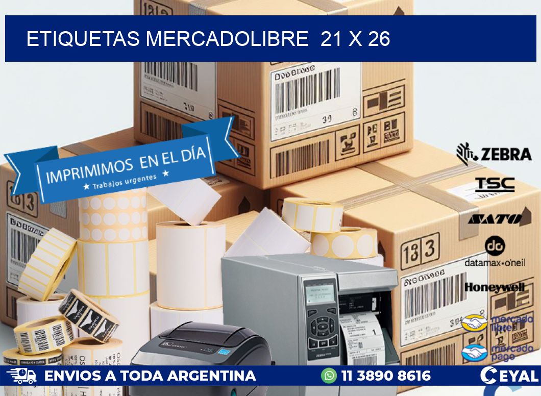 ETIQUETAS MERCADOLIBRE  21 x 26