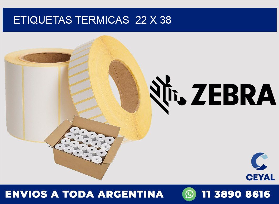 ETIQUETAS TERMICAS  22 x 38