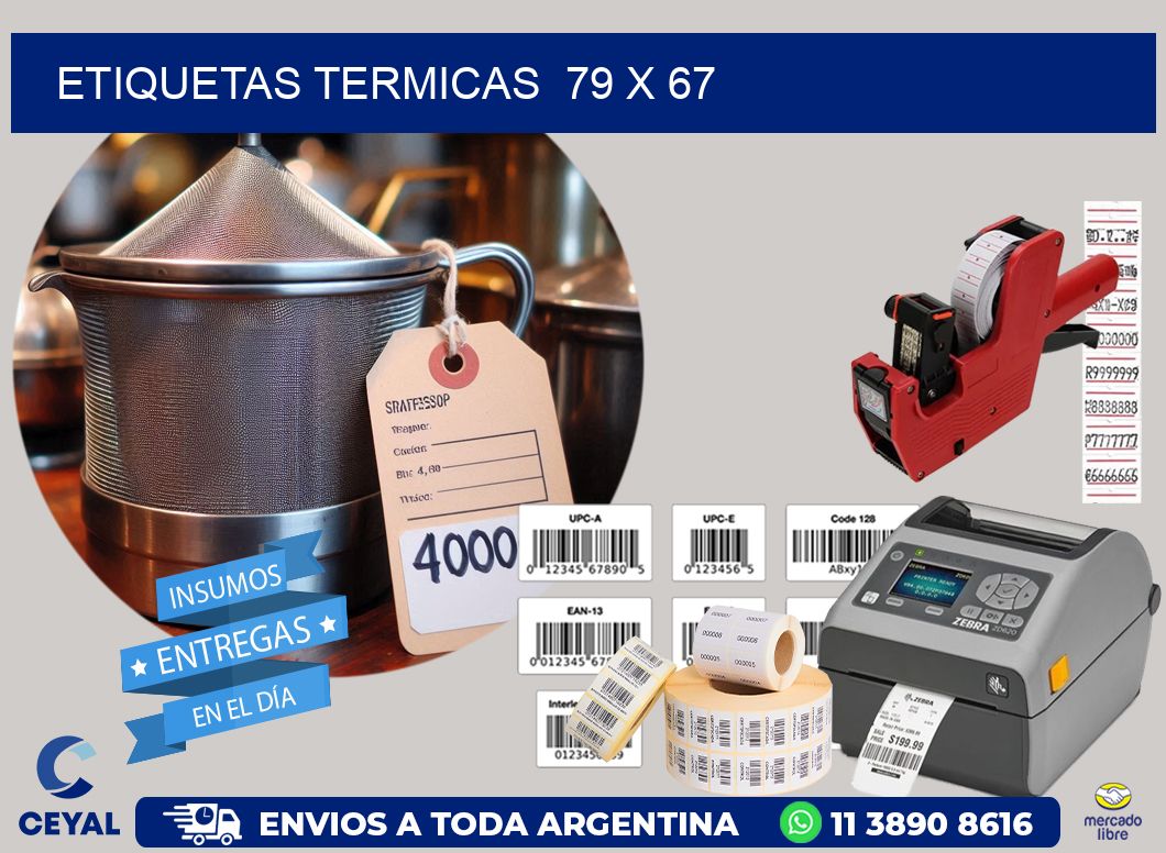ETIQUETAS TERMICAS  79 x 67