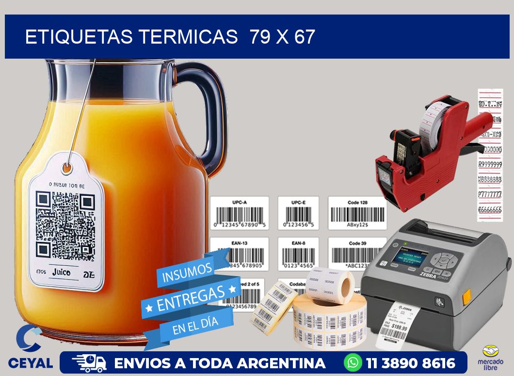 ETIQUETAS TERMICAS  79 x 67
