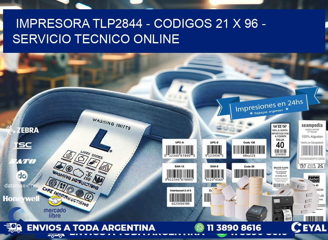 IMPRESORA TLP2844 - CODIGOS 21 x 96 - SERVICIO TECNICO ONLINE