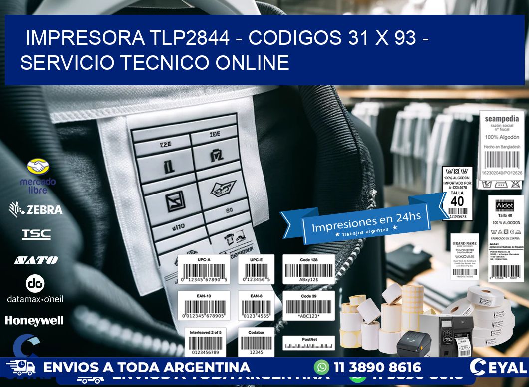 IMPRESORA TLP2844 - CODIGOS 31 x 93 - SERVICIO TECNICO ONLINE