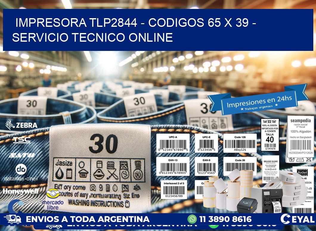 IMPRESORA TLP2844 – CODIGOS 65 x 39 – SERVICIO TECNICO ONLINE