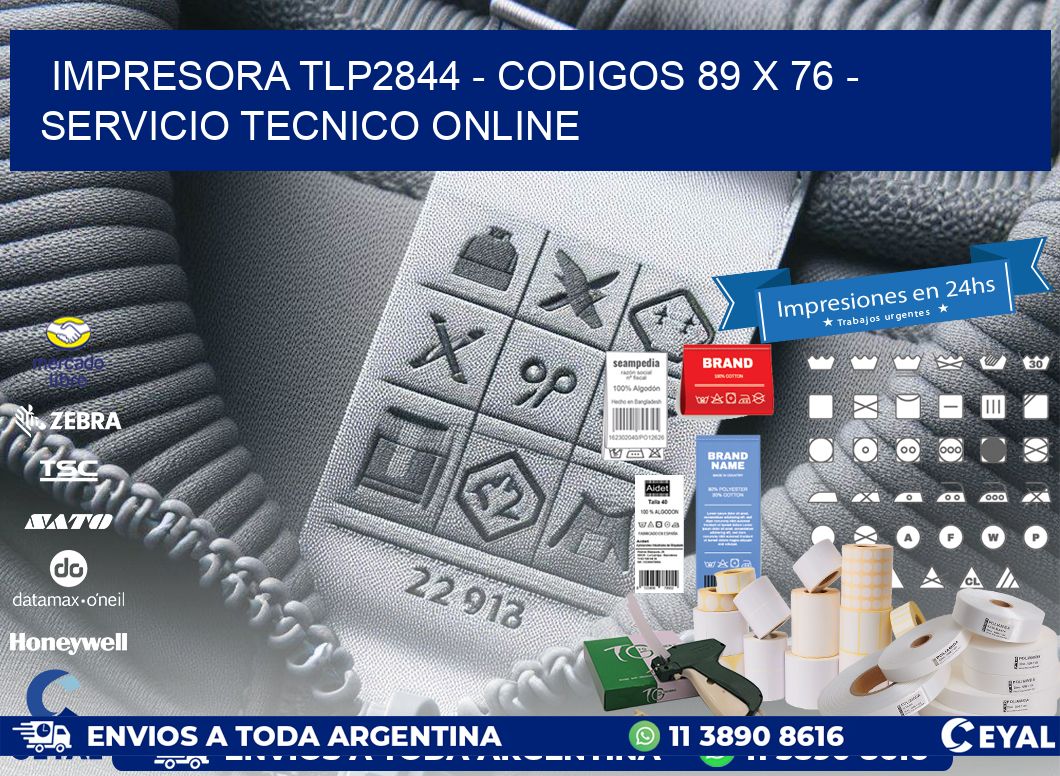 IMPRESORA TLP2844 – CODIGOS 89 x 76 – SERVICIO TECNICO ONLINE