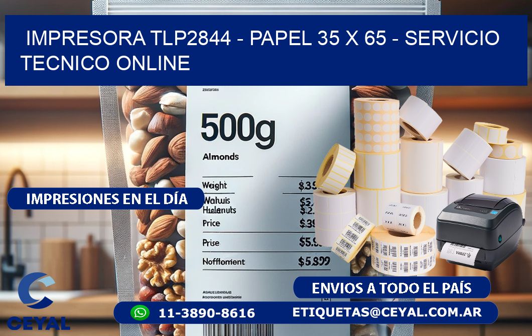 IMPRESORA TLP2844 - PAPEL 35 x 65 - SERVICIO TECNICO ONLINE