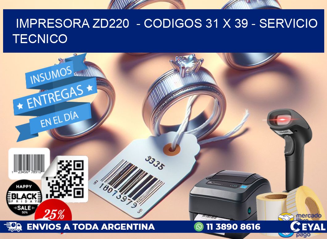 IMPRESORA ZD220  - CODIGOS 31 x 39 - SERVICIO TECNICO