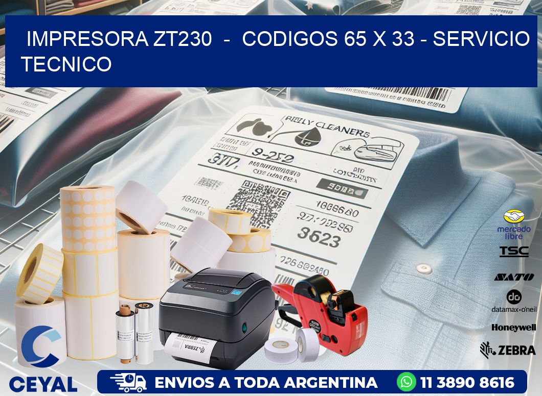 IMPRESORA ZT230  –  CODIGOS 65 x 33 – SERVICIO TECNICO