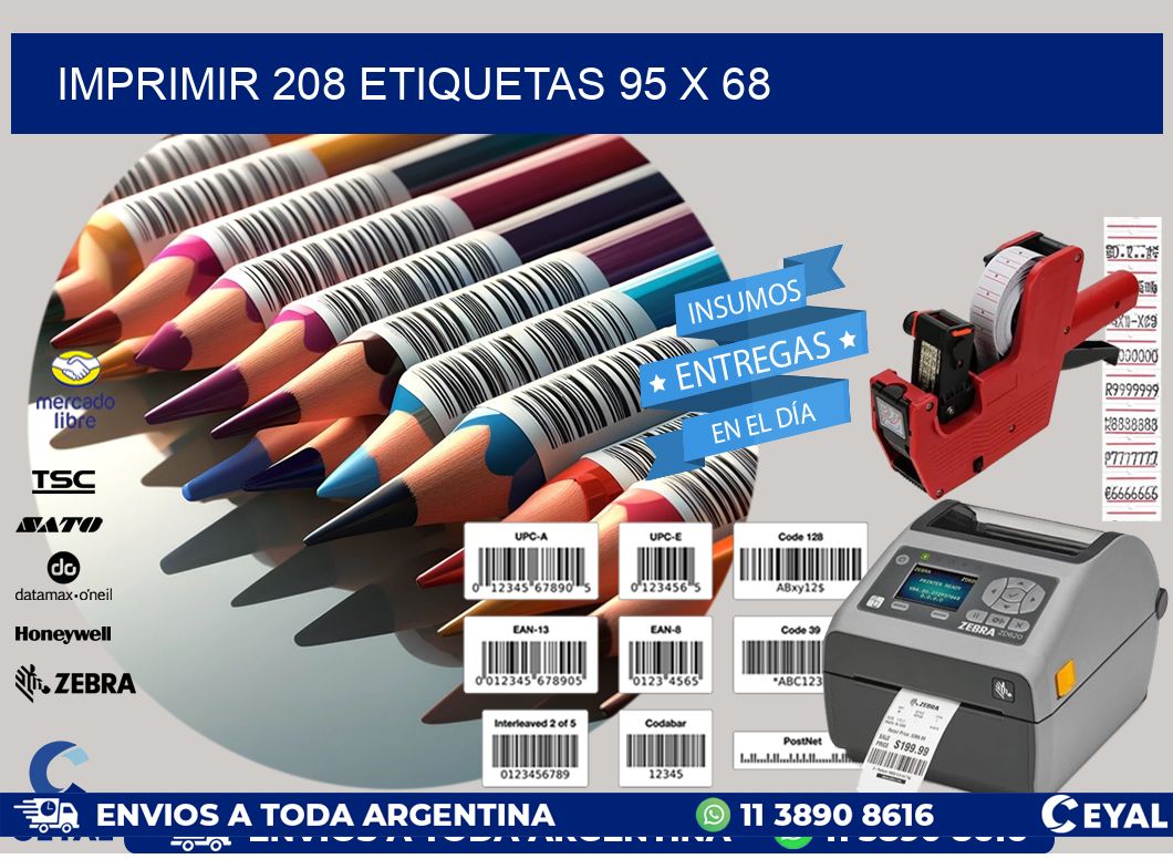 IMPRIMIR 208 ETIQUETAS 95 x 68