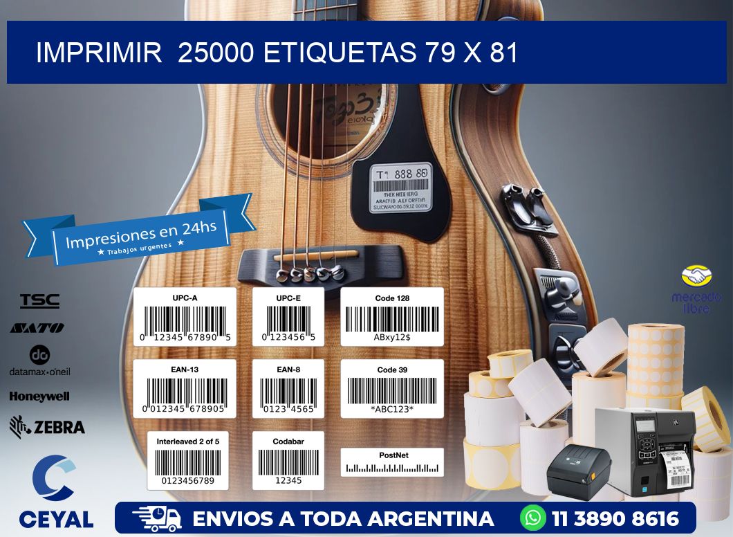 IMPRIMIR  25000 ETIQUETAS 79 x 81