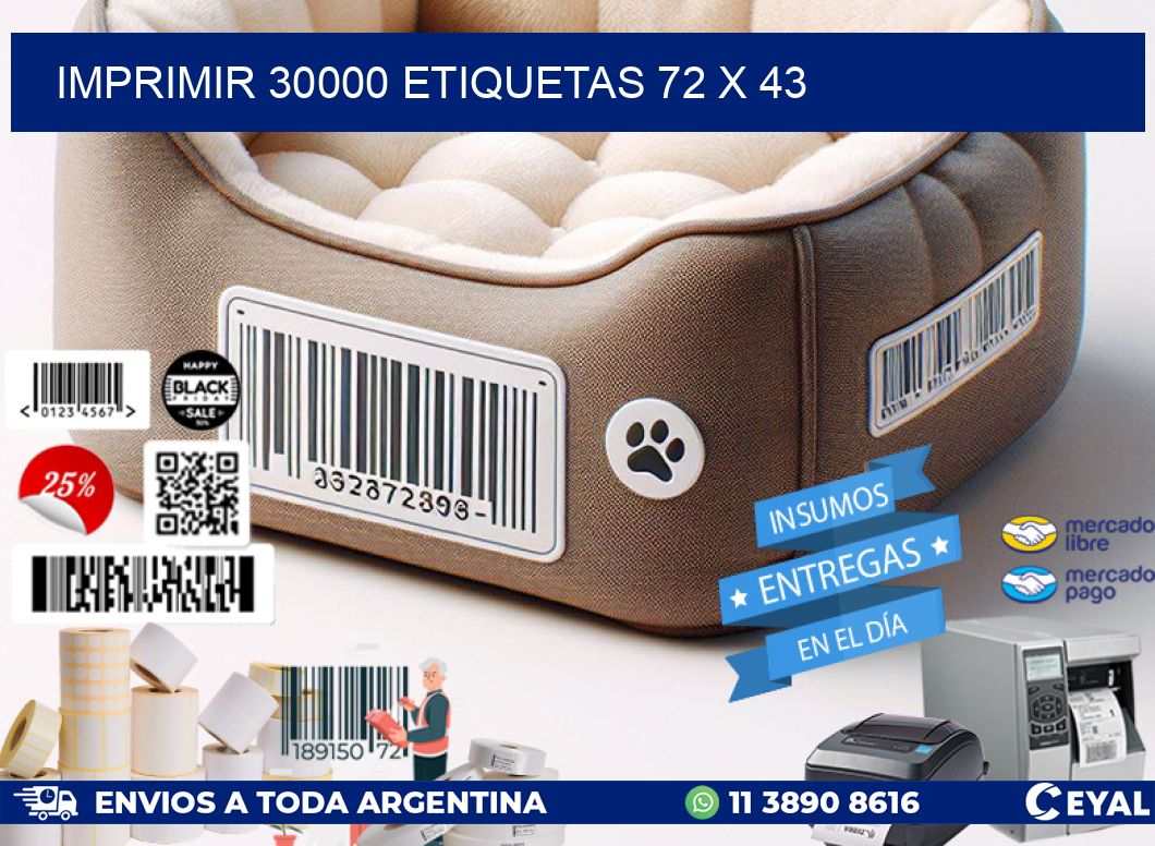 IMPRIMIR 30000 ETIQUETAS 72 x 43