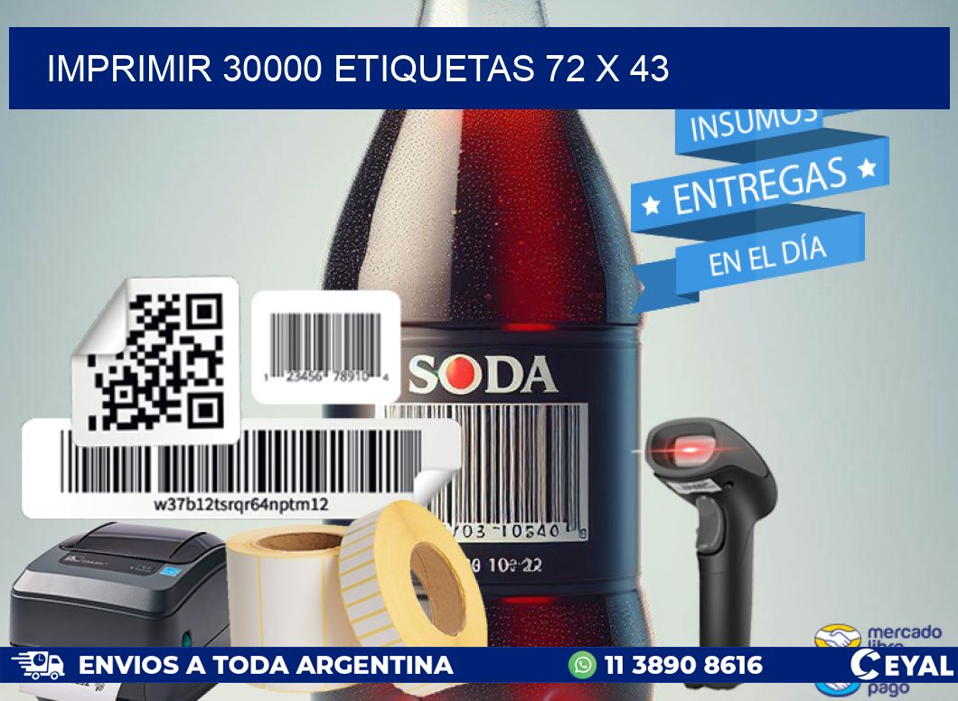 IMPRIMIR 30000 ETIQUETAS 72 x 43