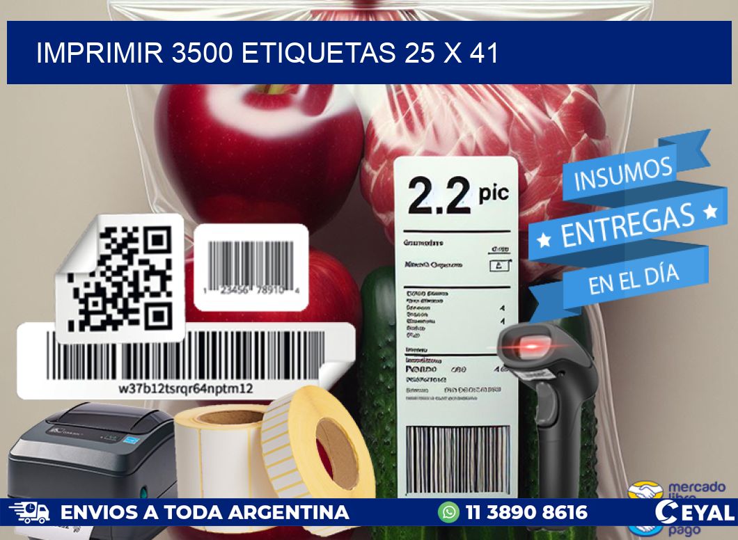IMPRIMIR 3500 ETIQUETAS 25 x 41