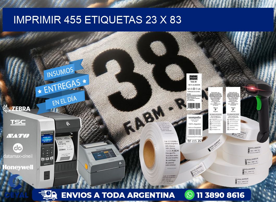 IMPRIMIR 455 ETIQUETAS 23 x 83