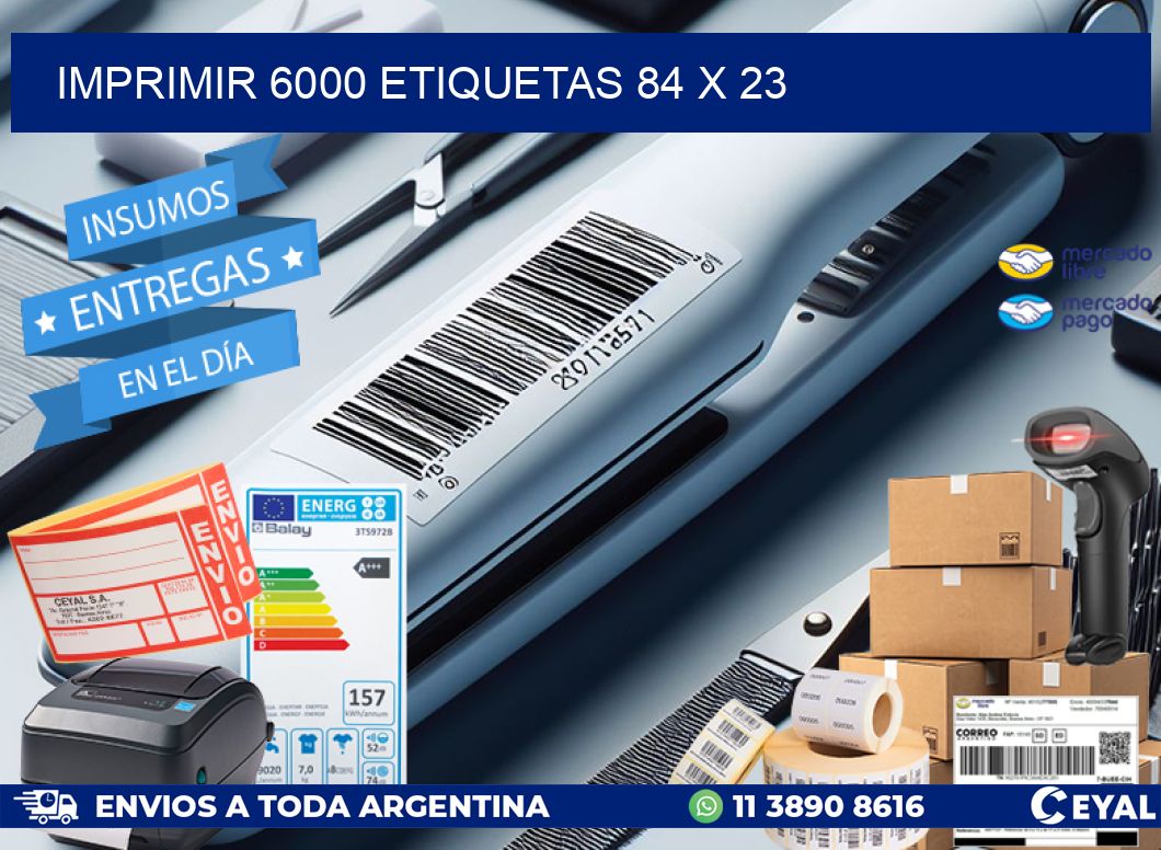 IMPRIMIR 6000 ETIQUETAS 84 x 23