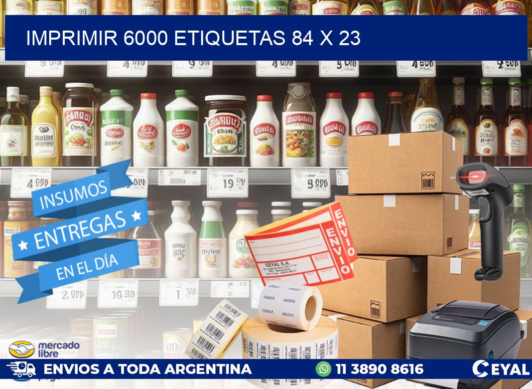 IMPRIMIR 6000 ETIQUETAS 84 x 23